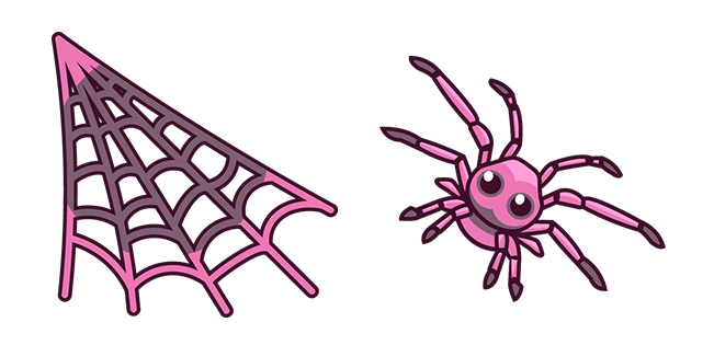 pink cute spider web custom cursor