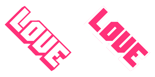pink love text animated custom cursor