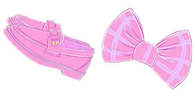 pink preppy loafers and bow tie custom cursor