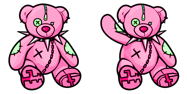 pink punk teddy bear custom cursor