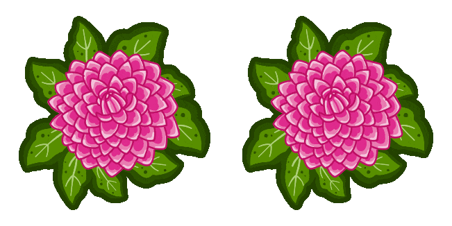 pink purple zinnia animated custom cursor
