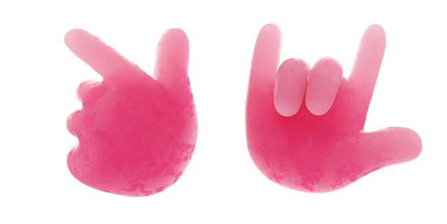 pink & rock velvet hand gesture 3D custom cursor