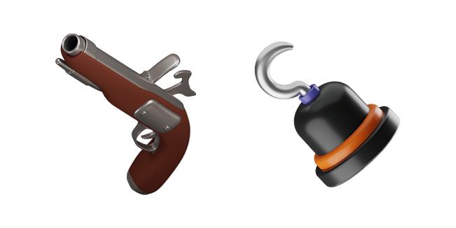 pirate flintlock pistol & pirate hook 3D custom cursor
