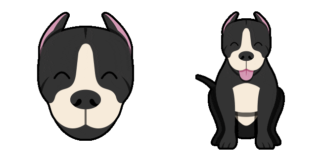 pitbull tongue out animated custom cursor