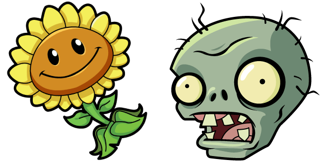 plants vs zombies sunflower zombie custom cursor