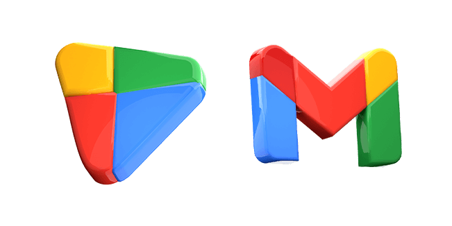 play store & gmail logo 3D custom cursor