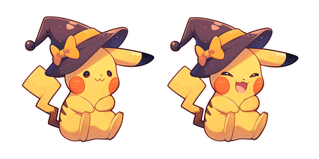pokemon pikachu in halloween hat animated custom cursor
