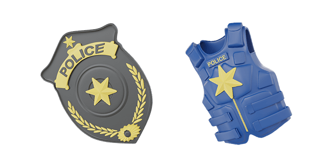 police badge & police bulletproof vest 3D custom cursor