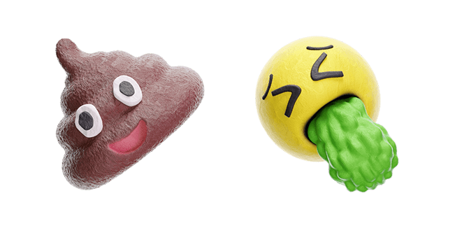 poo & puke emoji 3D custom cursor