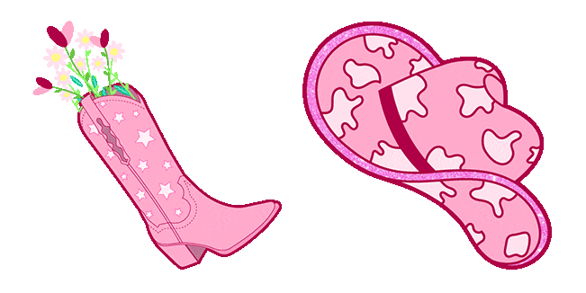 preppy aesthetic cowgirl boots hat animated custom cursor