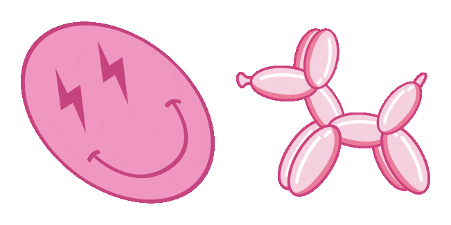 preppy aesthetic emoji balloon dog animated custom cursor