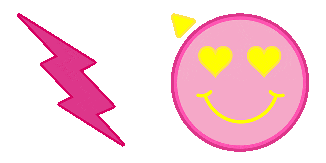 preppy aesthetic pink smiley face lightning animated custom cursor