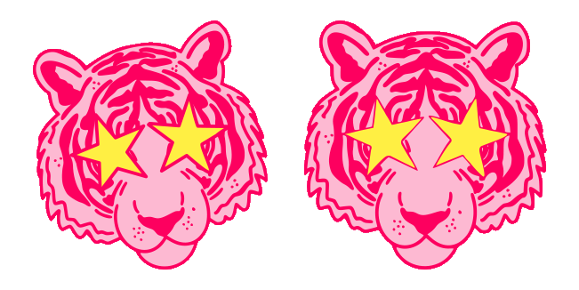 preppy aesthetic pink tiger animated custom cursor