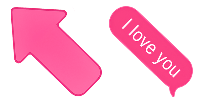 preppy pink arrow & love message custom cursor