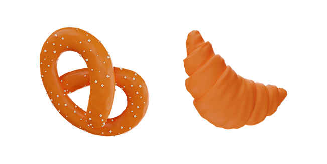 pretzel & croissant 3D custom cursor