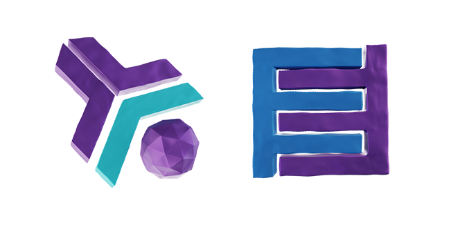 purple blue abstract 3D custom cursor