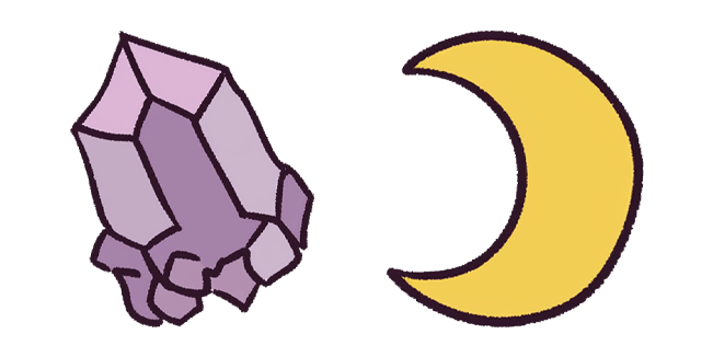 purple crystal and crescent moon custom cursor