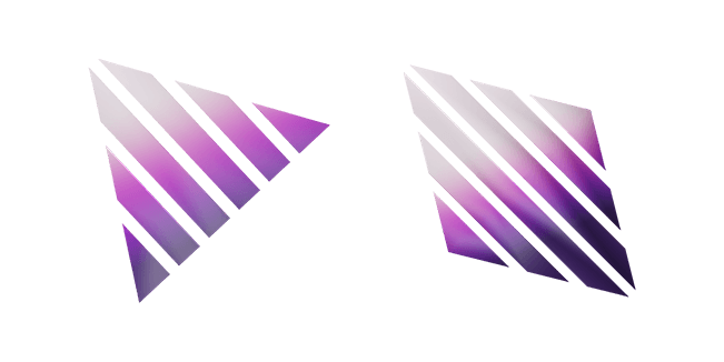 purple gradient striped triangular 3D custom cursor