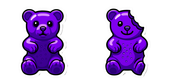 purple gummy bear custom cursor