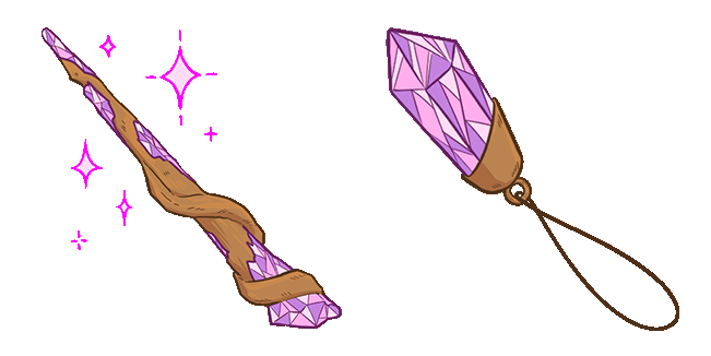 purple magic wand crystal animated custom cursor