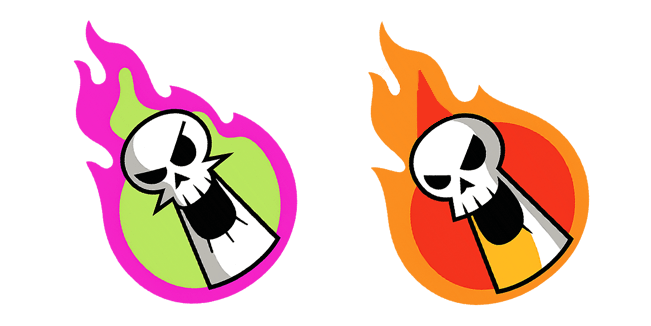 purple & orange fire grim custom cursor
