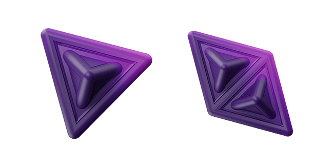 purple triangle shape 3D custom cursor