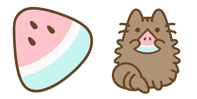 pusheen the cat watermelon & pip custom cursor