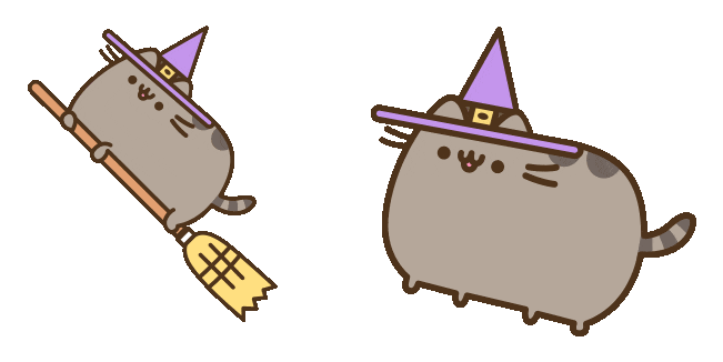 pusheen the witch animated custom cursor
