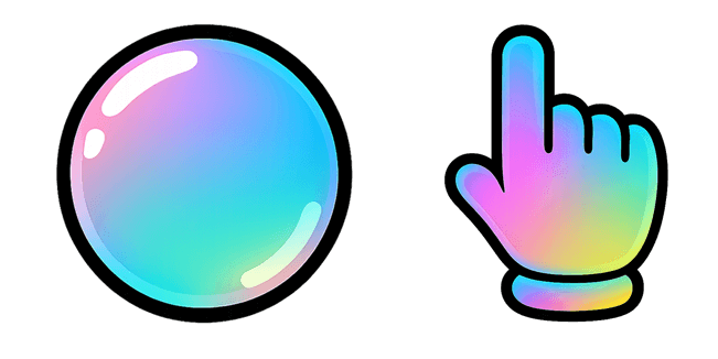 rainbow bubble pop custom cursor