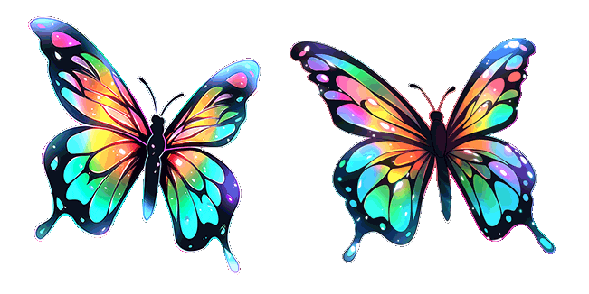 rainbow butterfly animated custom cursor