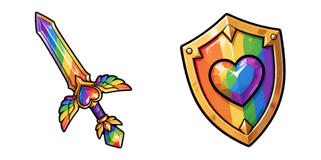 rainbow pride sword shield custom cursor