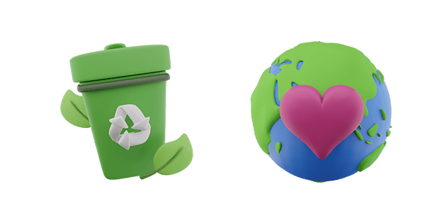 recycle trash & love earth 3D custom cursor