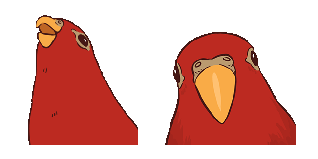 red bird laughing then staring meme animated custom cursor