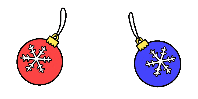 red blue christmas globes hesitate animated custom cursor