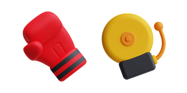 red boxing glove & boxing bell 3D custom cursor
