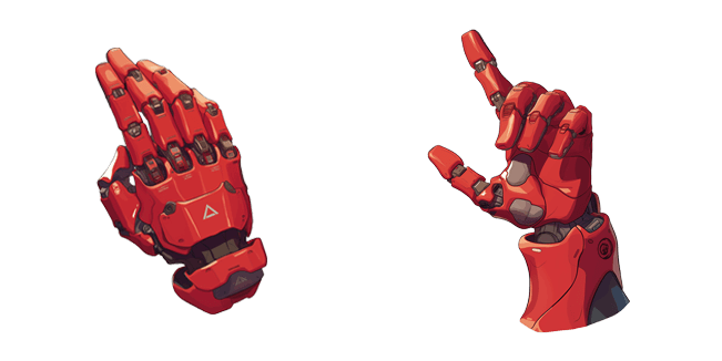 red cyber hand custom cursor