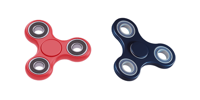 red & dark blue fidget spinner 3D custom cursor