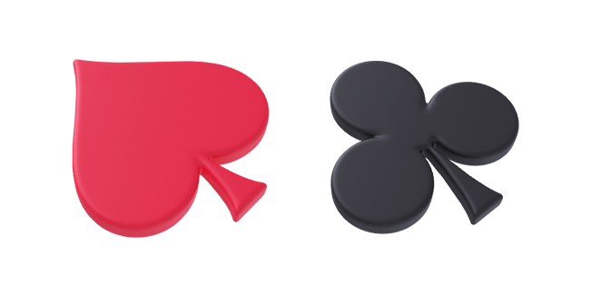 red hearts & black clubs 3D custom cursor