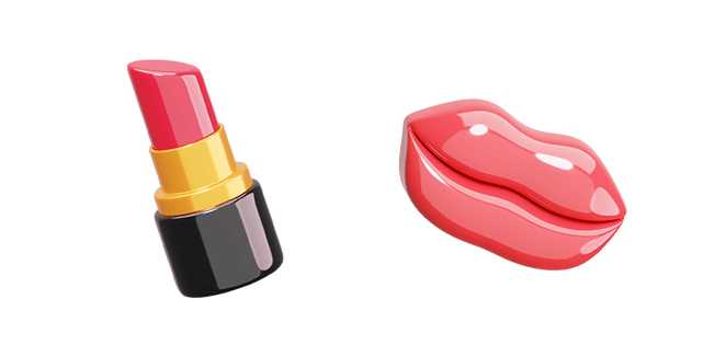 red lipstick & lips 3D custom cursor