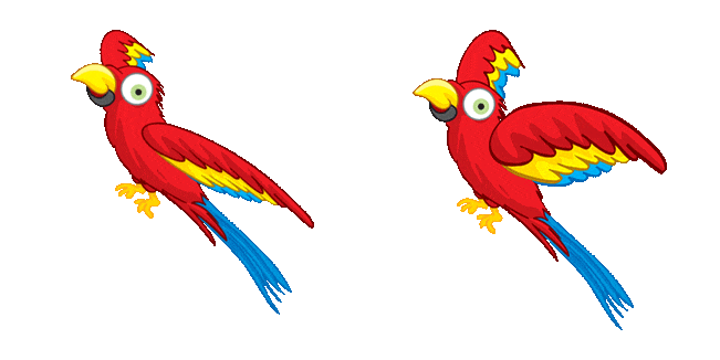 red parrot flying animated custom cursor