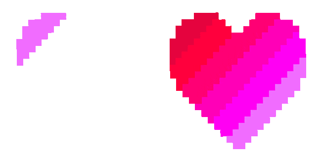 red pink pixel heart animated custom cursor