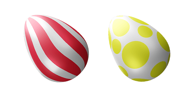 red stripped easter egg & yellow dotted easter egg 3D custom cursor