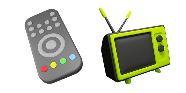 remote control & old tv 3D custom cursor