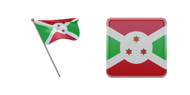 republic of burundi flag 3D custom cursor