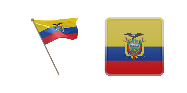 republic of ecuador flag 3D custom cursor