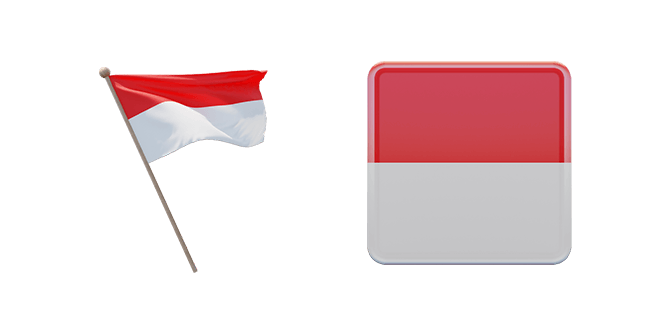 republic of indonesia flag 3D custom cursor