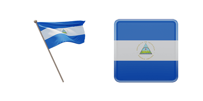 republic of nicaragua flag 3D custom cursor