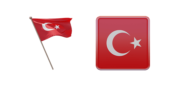 republic of türkiye flag 3D custom cursor