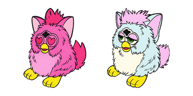 retro furby pink & grey custom cursor