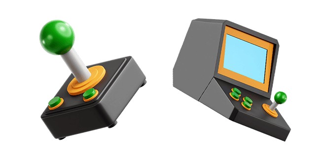 retro joystick & gameboy 3D custom cursor
